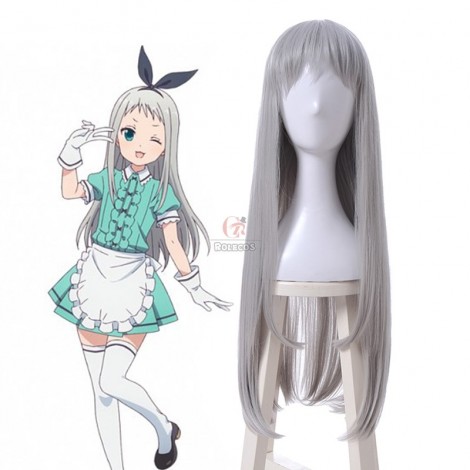 Blend S Hideri Kanzaki Cosplay Wigs Silver Grey Long Straight Anime Synthetic Hair Wigs