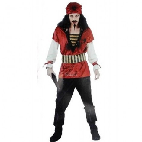 Masquerade Captain Jack Sparrow Pirate Of The Caribbean Red Cosplay Costume