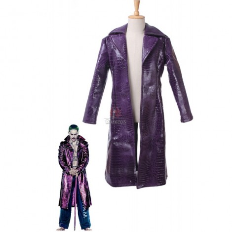 Suicide Squad Movie Joker Purple Cosplay Costumes Coat