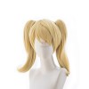 Game OW Pink Angel 40cm Long Blonde Ponytail Cosplay Wigs