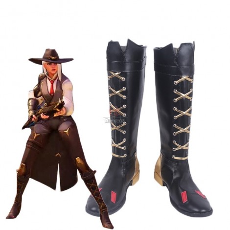 Game OW Ashe Cosplay Boots