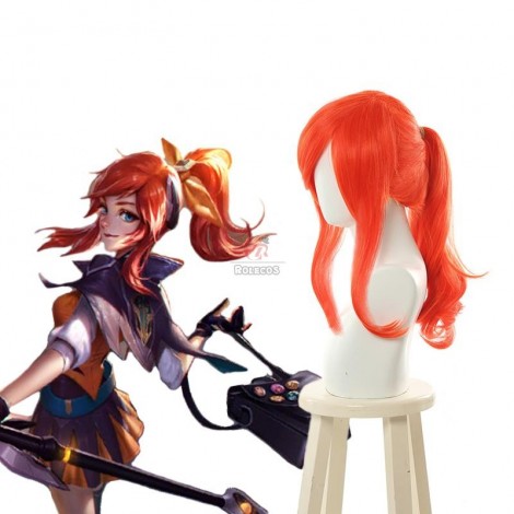 LOL Battle Academy Lux Orange Ponytail Cosplay Wigs