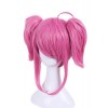 Game LOL Star Guardian Champion Lux Pink Short Cosplay Wigs with Ponytails